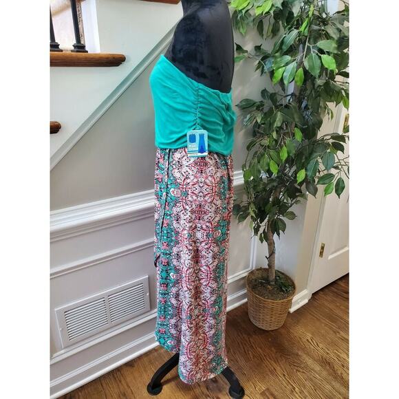 Just Be Women's Multicolor Floral Polyester Off the Shoulder Long Maxi Dress 2X - Picture 8 of 12